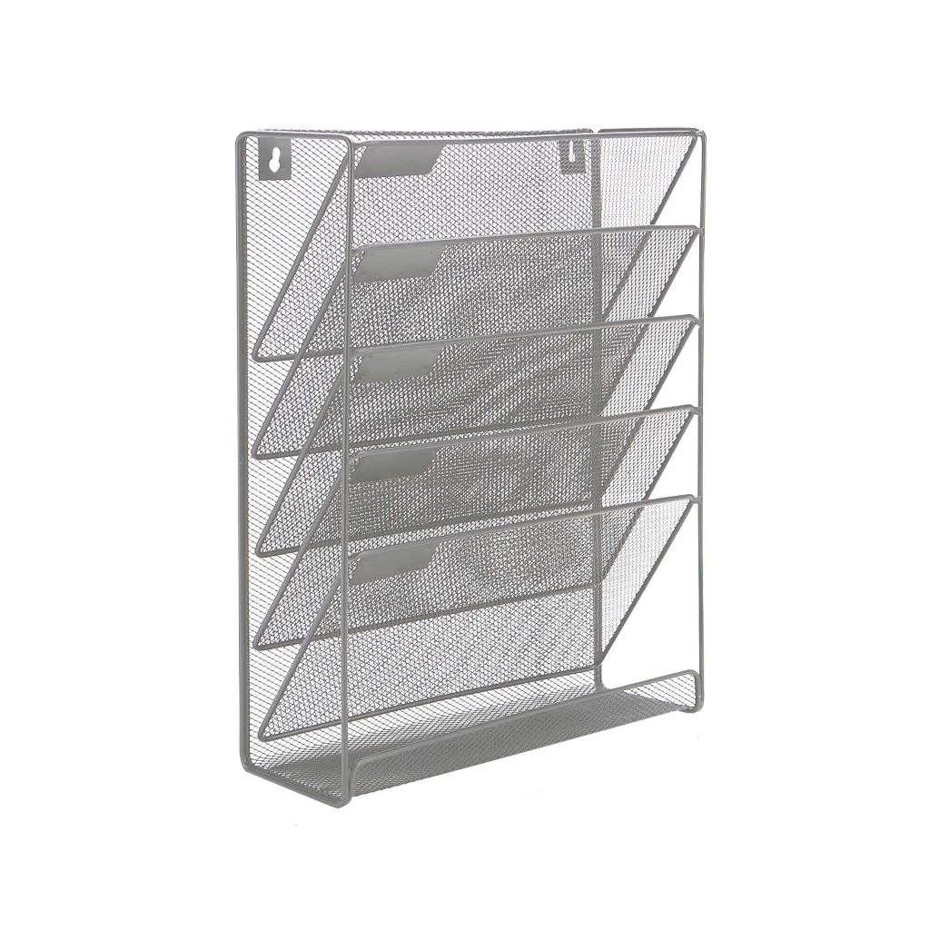Mind Reader 6-Compartment Hanging Wall File Organizer, Silver, MAGSTACK-SIL 3 Mind Reader 6-Compartment Hanging Wall File Organizer, Silver, MAGSTACK-SIL