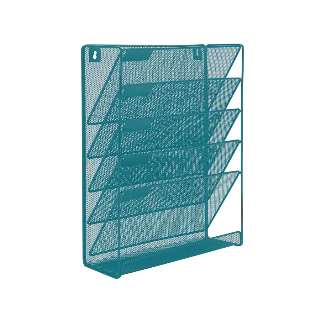 Mind Reader 6-Compartment Hanging Wall File Organizer, Turquoise, MAGSTACK-TUR 3 Mind Reader 6-Compartment Hanging Wall File Organizer, Turquoise, MAGSTACK-TUR