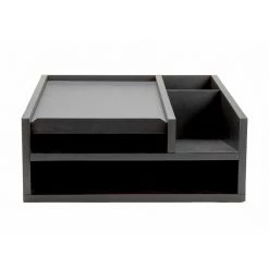 Mind Reader 5-Compartment Wood Office Desk Organizer, Black, MDFBOX5-BLK