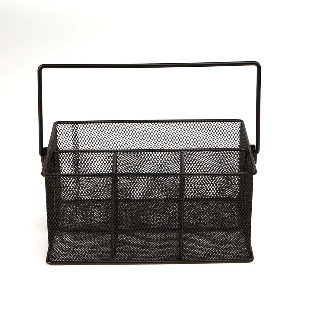 Mind Reader Metal Mesh Basket with Handle, Black, MESHBASKET-BLK 3 Mind Reader Metal Mesh Basket with Handle, Black, MESHBASKET-BLK