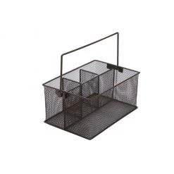 Mind Reader Metal Mesh Basket with Handle, Brown, MESHBASKET-BRN