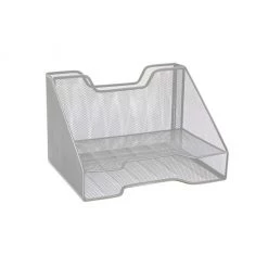 Mind Reader 3-Section Mesh Desk File Organizer, Silver, MESHBOX3-SIL