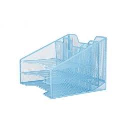 Mind Reader 5-Section Mesh Desk File Organizer, Blue, MESHBOX5-BLU