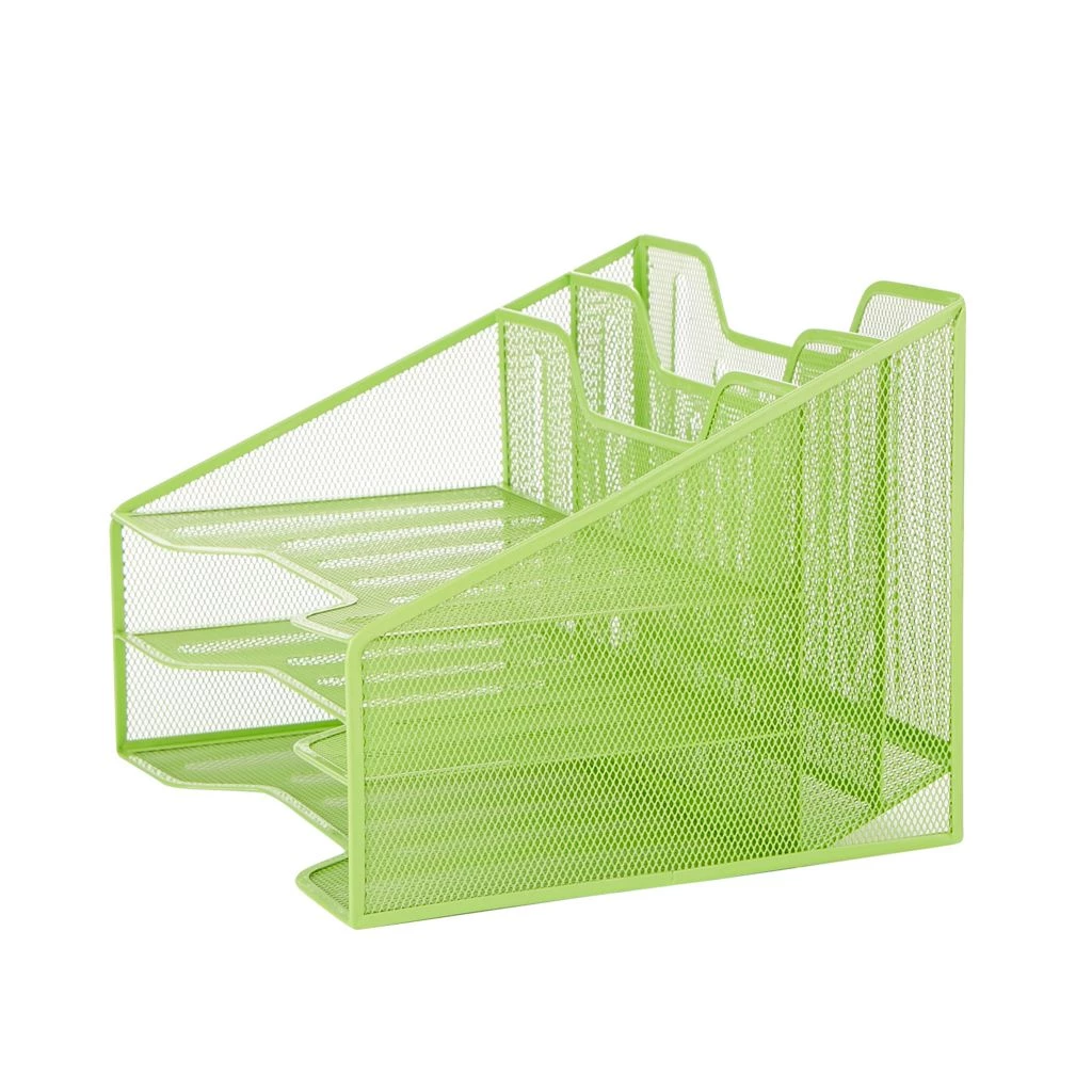 Mind Reader 5-Section Mesh Desk File Organizer, Green, MESHBOX5-GRN 3 Mind Reader 5-Section Mesh Desk File Organizer, Green, MESHBOX5-GRN