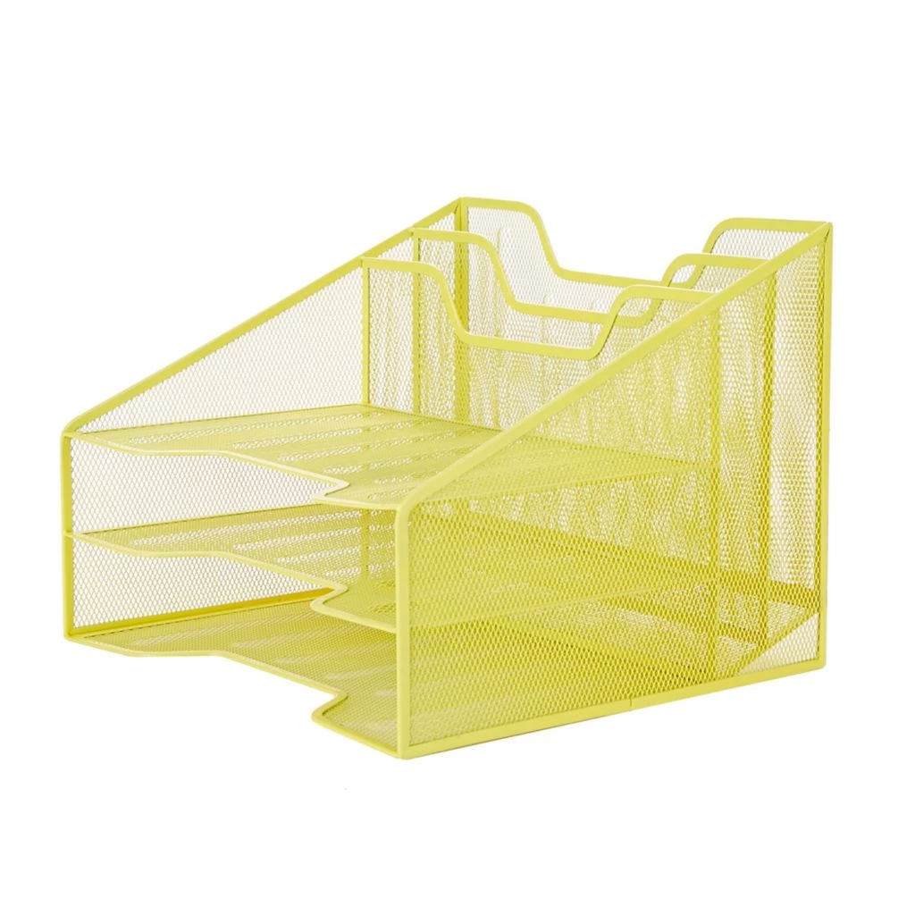 Mind Reader 5-Section Mesh Desk File Organizer, Yellow, MESHBOX5-YLW 3 Mind Reader 5-Section Mesh Desk File Organizer, Yellow, MESHBOX5-YLW