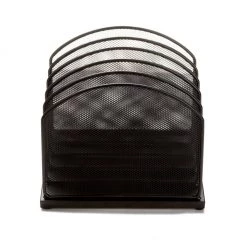 Mind Reader 5-Section Incline Mesh Paper Organizer, Black, MESHCLINE5-BLK