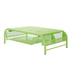 Mind Reader Metal Mesh Monitor Stand and Desk Organizer with Drawer, Green, MESHMONSTA-GRN
