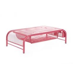Mind Reader Metal Mesh Monitor Stand and Desk Organizer with Drawer, Pink, MESHMONSTA-PNK