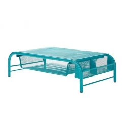 Mind Reader Metal Mesh Monitor Stand and Desk Organizer with Drawer, Turquoise, MESHMONSTA-TUR