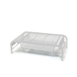 Mind Reader Metal Mesh Monitor Stand and Desk Organizer with Drawer, White, MESHMONSTA-WHT