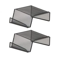 Mind Reader Metal Desktop Phone Stand, 2 pk., Black, MESHPHOST2-BLK