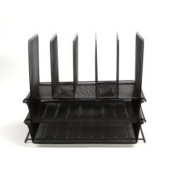 Mind Reader 7-Compartment Mesh Stacking Sorter, Black, MESHSORT7-BLK