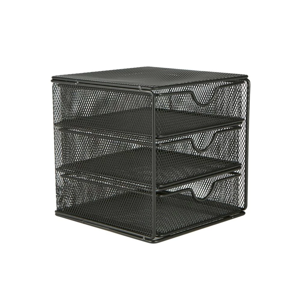 Mind Reader 3-Tier Drawer Organizer, Black, MINMESH3-BLK 3 Mind Reader 3-Tier Drawer Organizer, Black, MINMESH3-BLK
