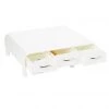 Mind Reader 3-Drawer Monitor Riser and Desk Organizer, White, MONSTA3D-WHT -Mind Reader store 1644597
