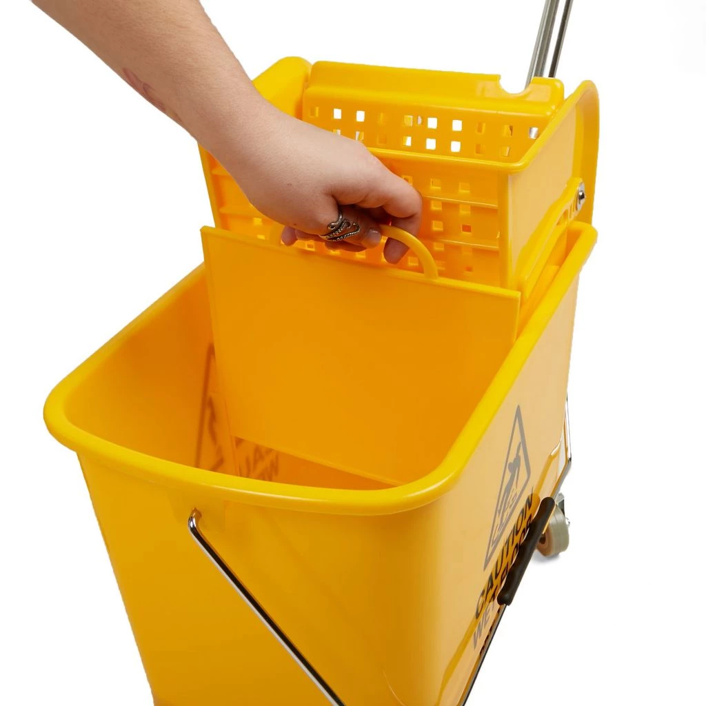 Mind Reader Heavy Duty Mop Wringer Trolley, 20L, Yellow, MOPT20-YLW 4 Mind Reader Heavy Duty Mop Wringer Trolley, 20L, Yellow, MOPT20-YLW - Image 2