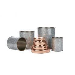 Mind Reader Double Wall Galvanized Steel Canisters with Lids, Silver, 4-Piece, NESTCAN4-SIL