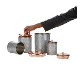 Mind Reader Double Wall Galvanized Steel Canisters with Lids, Silver, 4-Piece, NESTCAN4-SIL 5 Mind Reader Double Wall Galvanized Steel Canisters with Lids, Silver, 4-Piece, NESTCAN4-SIL -Mind Reader store 1644615 A1