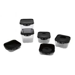 Mind Reader Polycarbonate Unbreakable Food Storage Containers, 12 pc., Black, POLYSET2-BLK