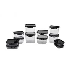 Mind Reader Polycarbonate Unbreakable Food Storage Containers, 12 pc., Black, POLYSET7-BLK