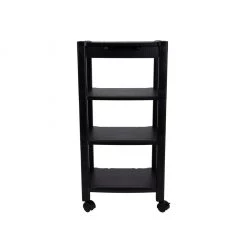 Mind Reader 4-Shelf Printer Cart Stand with Wheels, Black, PRCARTLG-BLK
