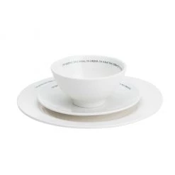 Mind Reader Religious Plates and Bowl, 3 pc., White, RELIDISH3-WHT