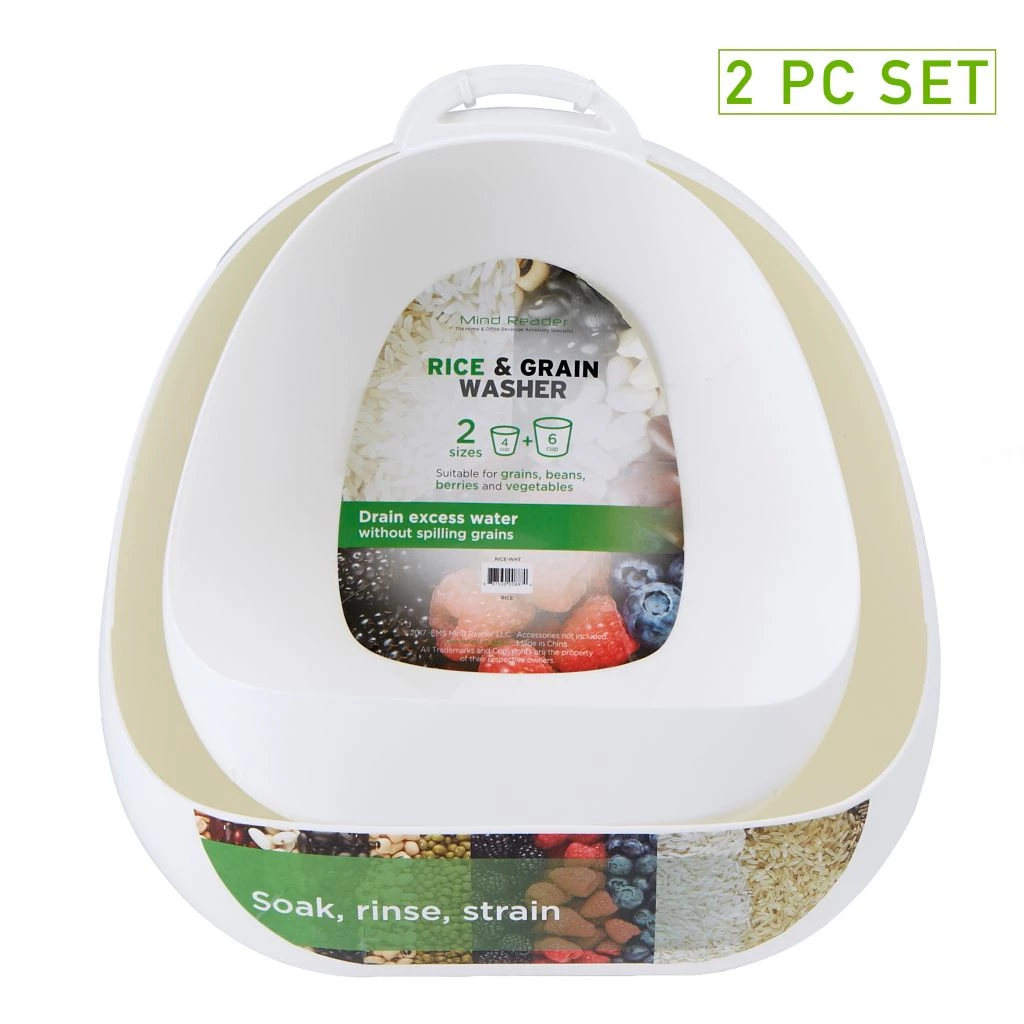 Mind Reader Rice and Grain Washer, 2 pc., RICE-WHT 4 Mind Reader Rice and Grain Washer, 2 pc., RICE-WHT - Image 2