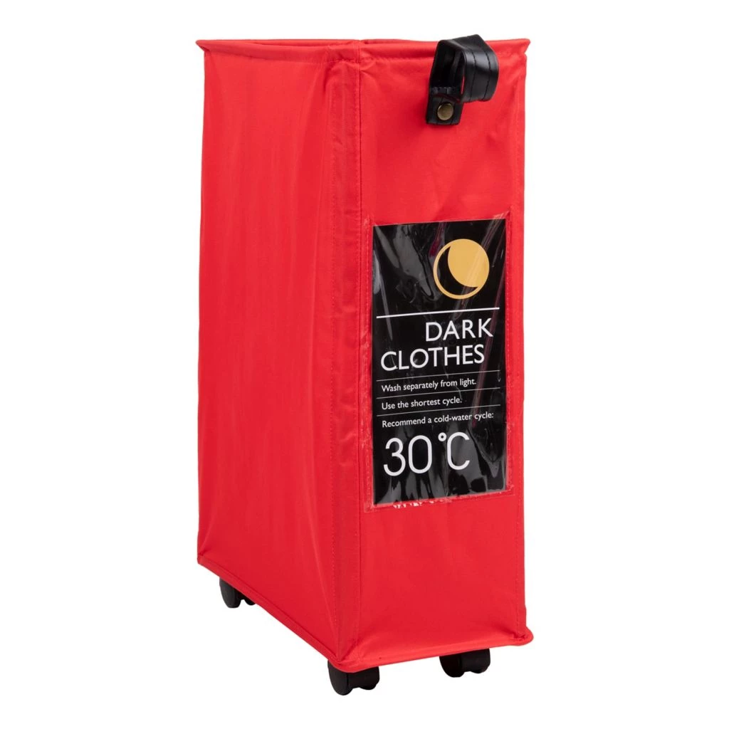Mind Reader Slim Rolling Laundry Hamper, Red, SLAMP22-RED 4 Mind Reader Slim Rolling Laundry Hamper, Red, SLAMP22-RED - Image 2