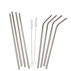 Mind Reader Reusable Metal Straws, 8 pk., Silver, SSTRAW8-SIL