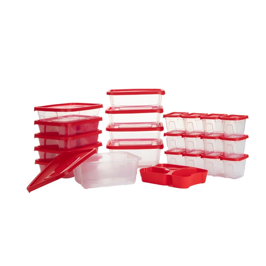 Mind Reader Meal Prep Food Storage Plastic Containers with Lids, 22 pk., 42 pc., Red, STANSET7-RED 3 Mind Reader Meal Prep Food Storage Plastic Containers with Lids, 22 pk., 42 pc., Red, STANSET7-RED