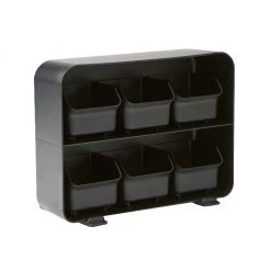 Mind Reader 6-Drawer Tea Bag Holder, Black, STBORG-BLK