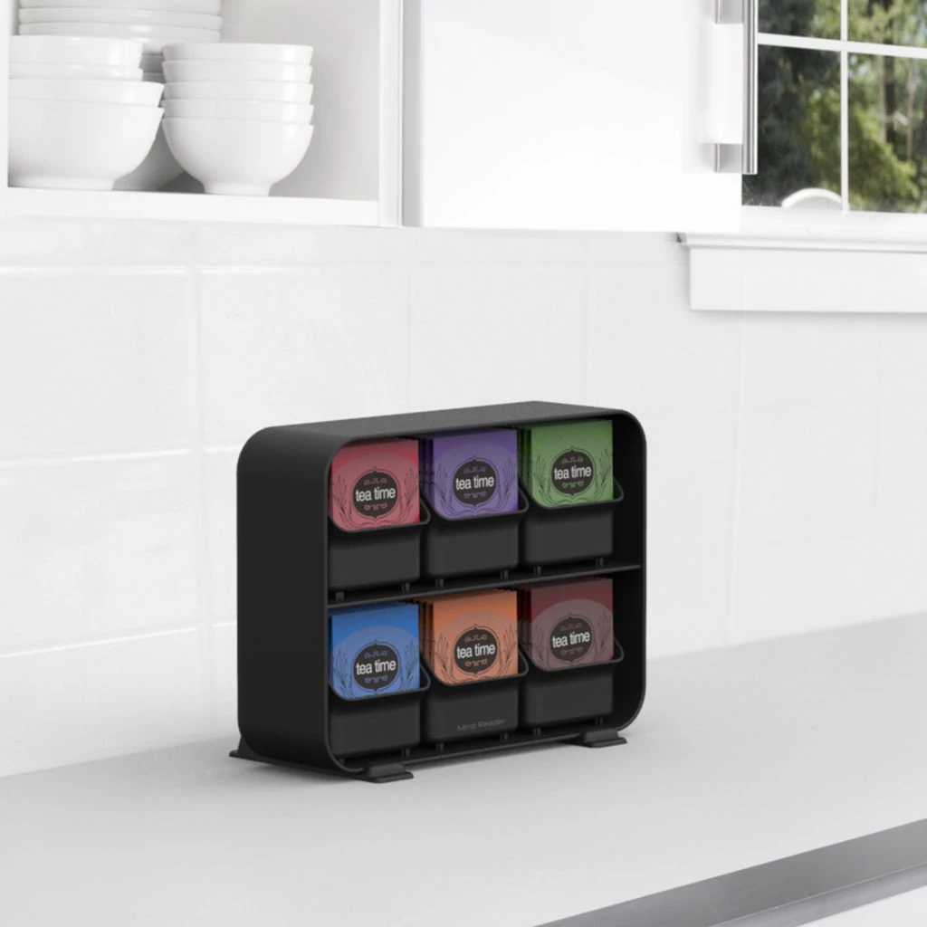 Mind Reader 6-Drawer Tea Bag Holder, Black, STBORG-BLK 4 Mind Reader 6-Drawer Tea Bag Holder, Black, STBORG-BLK - Image 2