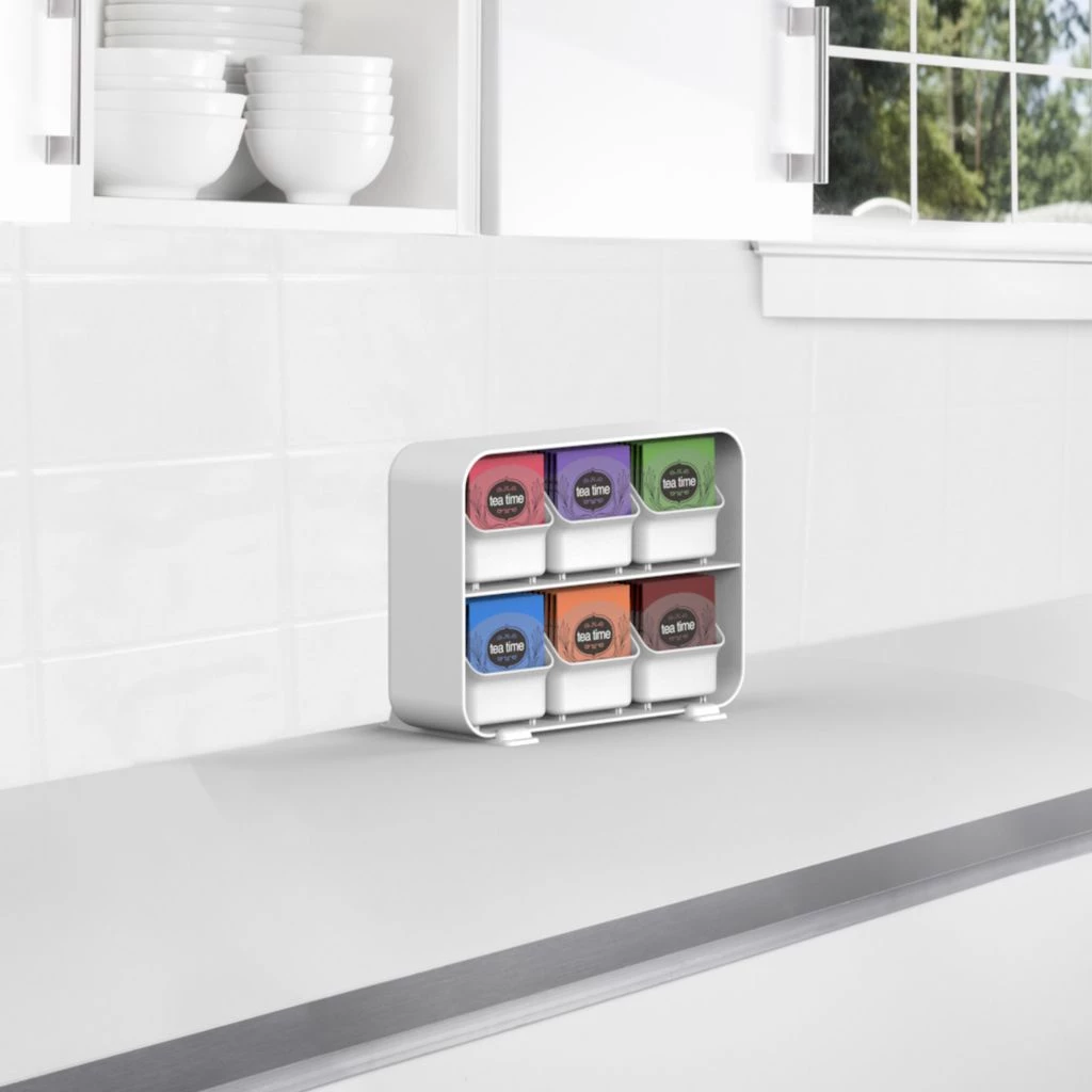 Mind Reader 6-Drawer Tea Bag Holder, White, STBORG-WHT 4 Mind Reader 6-Drawer Tea Bag Holder, White, STBORG-WHT - Image 2
