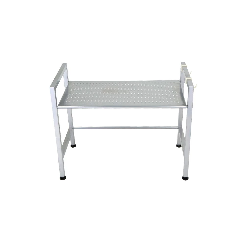 Mind Reader Metal Rack Utility Shelf and Microwave Stand, 12.75 in. x 23.75 in. x 18.75 in., Silver, STMIC-SIL 3 Mind Reader Metal Rack Utility Shelf and Microwave Stand, 12.75 in. x 23.75 in. x 18.75 in., Silver, STMIC-SIL