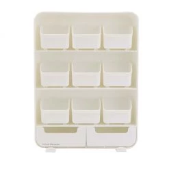 Mind Reader 9 Removable Drawers Tea Bag Holder and Condiment Organizer, White, TBORG-WHT