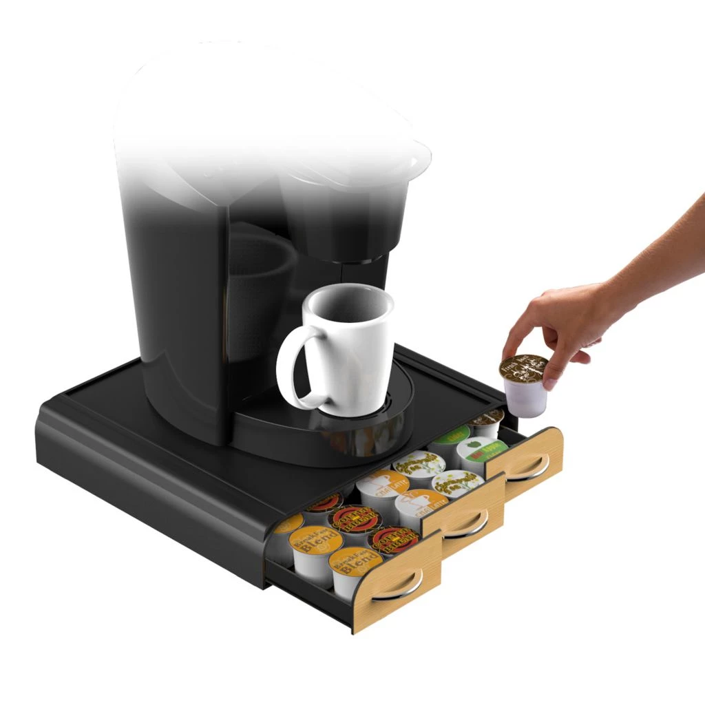 Mind Reader Anchor Triple Drawer Single Serve Coffee Pod Holder, Brown, TRAY6-BRN 4 Mind Reader Anchor Triple Drawer Single Serve Coffee Pod Holder, Brown, TRAY6-BRN - Image 2