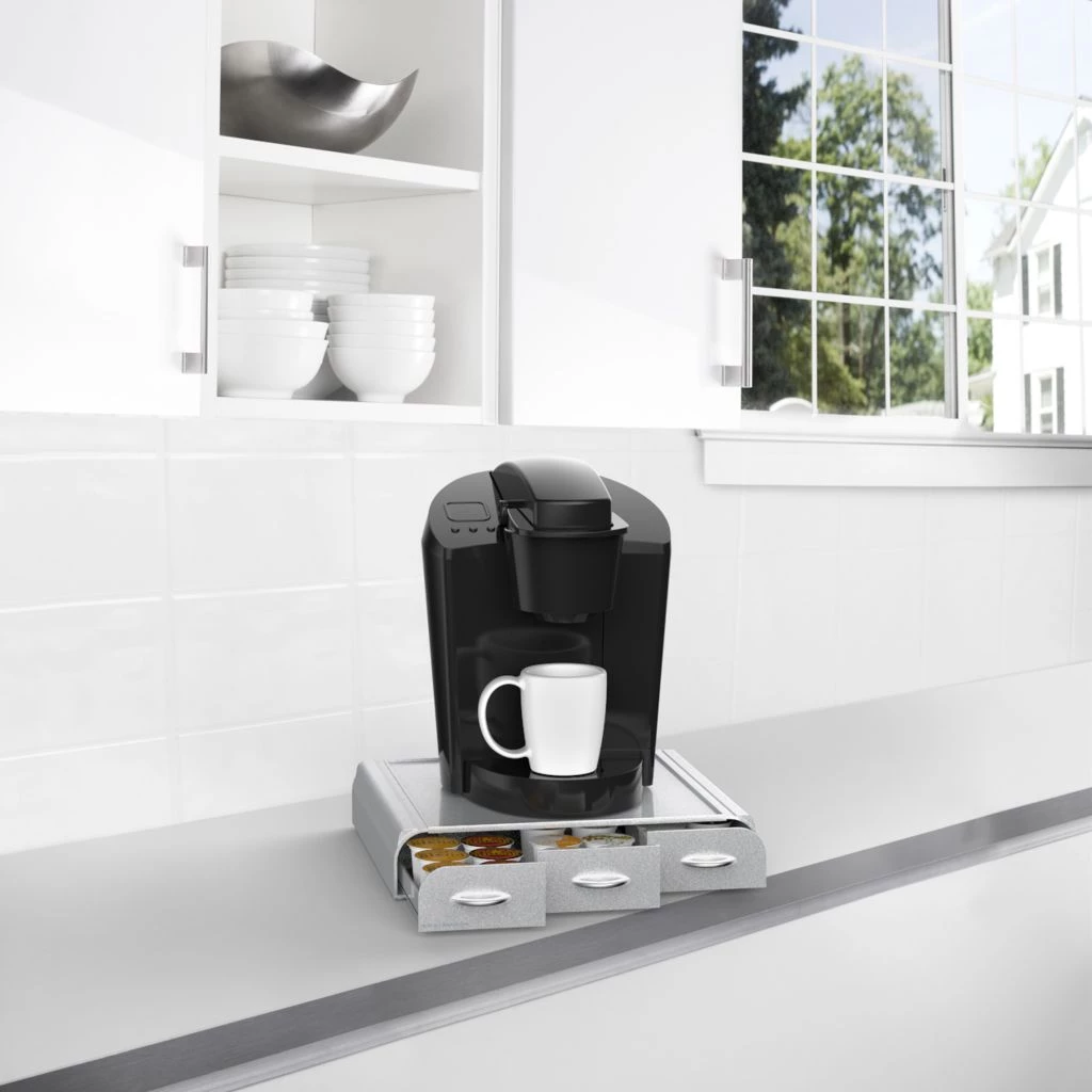 Mind Reader Anchor Triple Drawer Single Serve Coffee Pod Holder, Silver, TRAY6-SIL 4 Mind Reader Anchor Triple Drawer Single Serve Coffee Pod Holder, Silver, TRAY6-SIL - Image 2