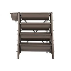 Mind Reader Vertical 4-Tier Garden Planter, Stone, 20 Inch Length x 33 Inch Width x 38 Inch Height, UPGARD4T-STN