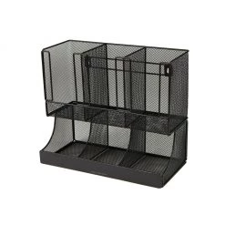 Mind Reader 6-Compartment Upright Organizer, Black, UPMESH-BLK