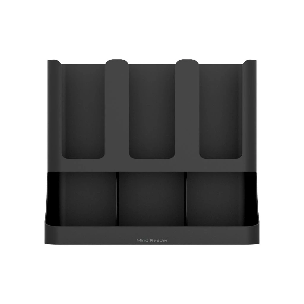 Mind Reader 6-Compartment Upright Coffee Organizer, Black, UPRIGHT6-BLK 3 Mind Reader 6-Compartment Upright Coffee Organizer, Black, UPRIGHT6-BLK